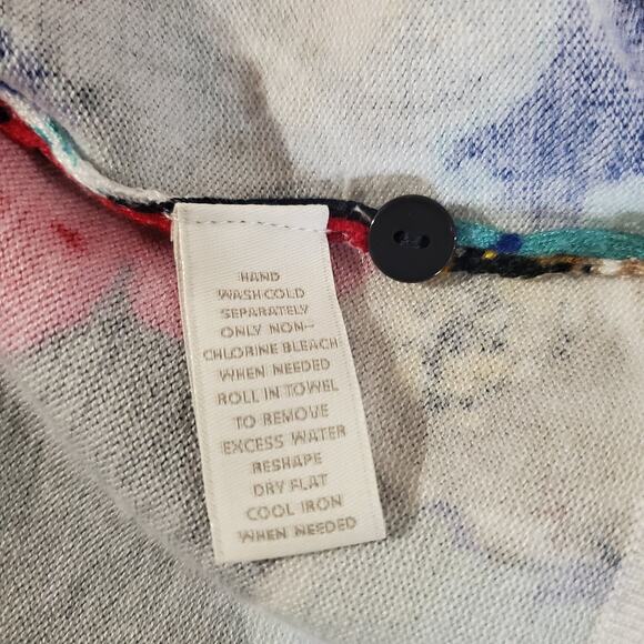 Charter Club Floral Button Cardigan Sweater Size XL Lightweight Multicolor Layer - Picture 7 of 8